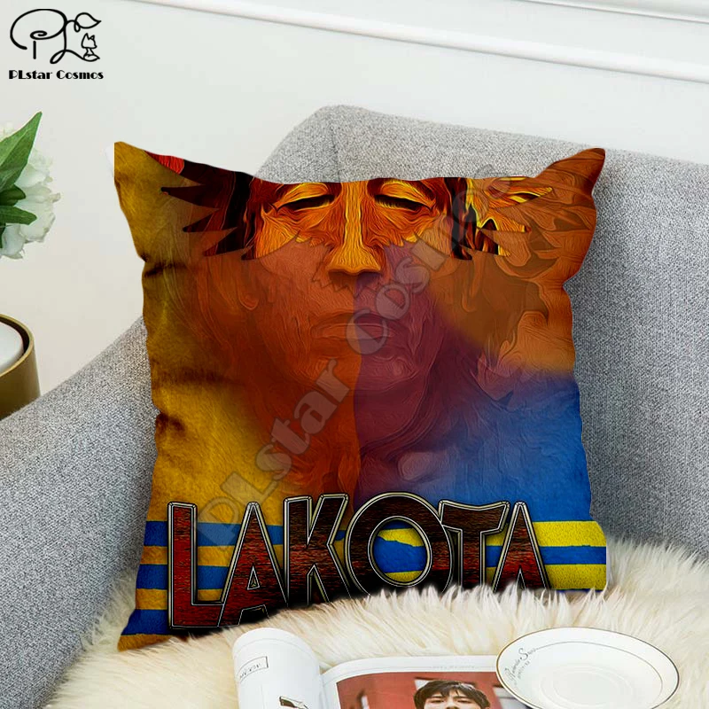 Черная оригинальная индийская Подушка Lakota в стиле хип-хоп, чехол из полиэстера, декоративная подушка, наволочка, квадратная подушка, стиль 9