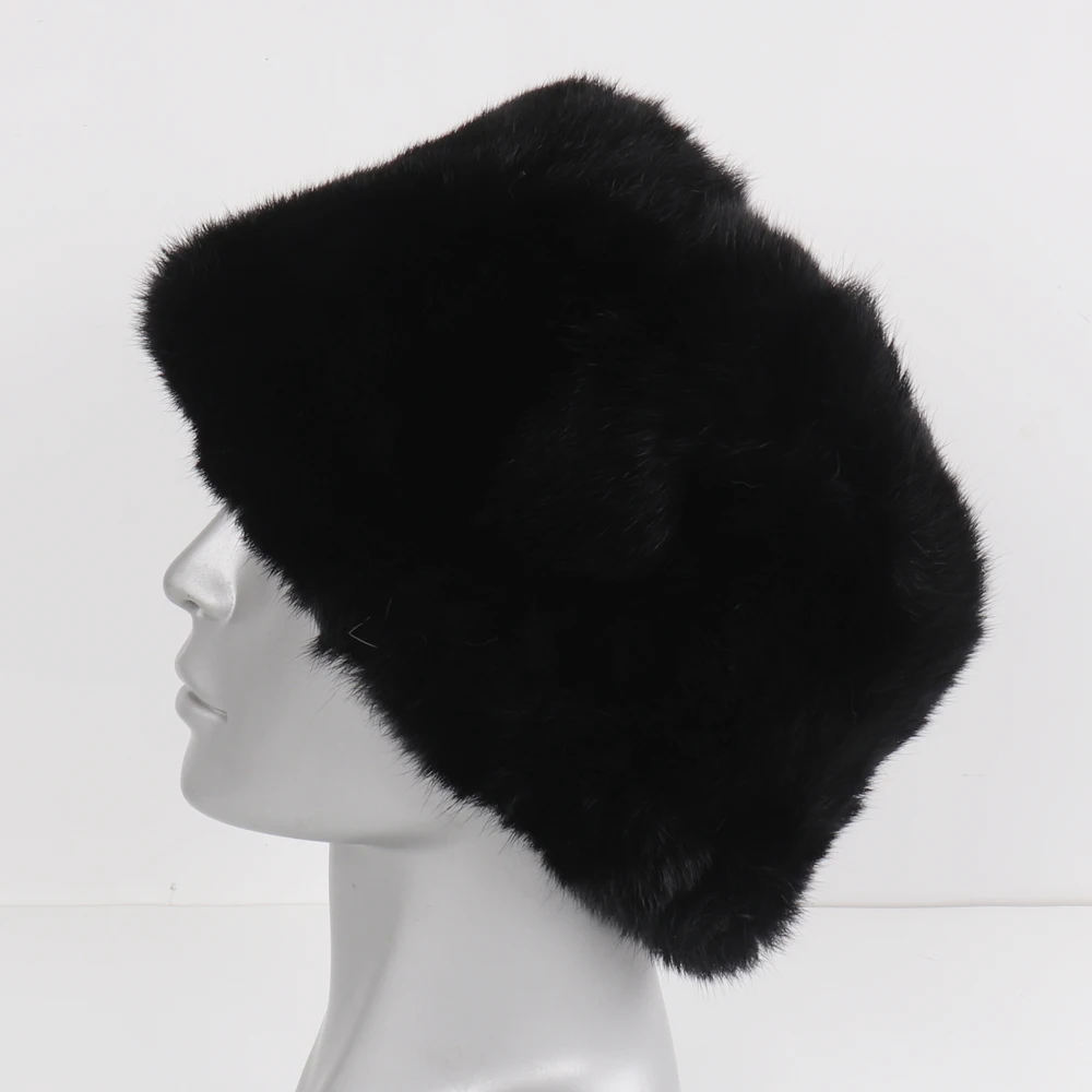 Шапка бомбер зимняя уличная мужская шапка из натурального кроличьего меха