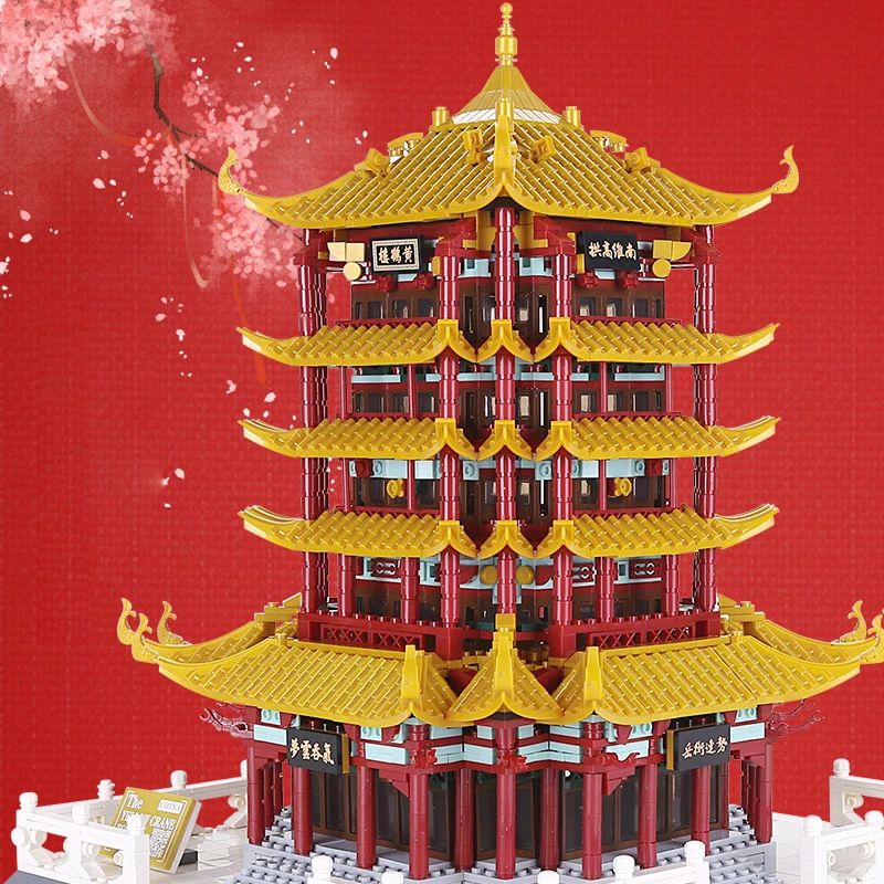 

world famous Historical Architecture China wuhan Yellow Crane Tower moc building block model bricks toy collection for gifts