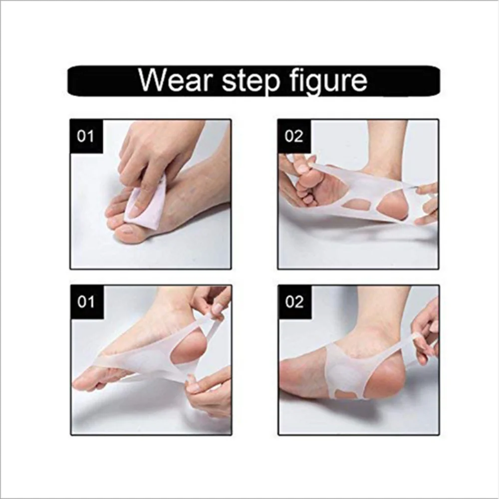 1 пара невидимых носков для увеличения высоты силиконовые стельки мягкие