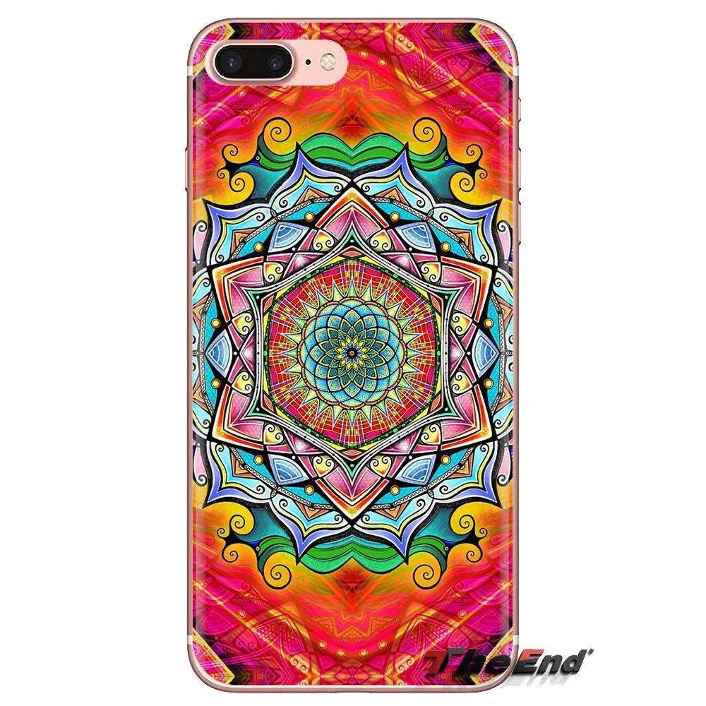 For Huawei G7 G8 P7 P8 P9 Lite Honor 4C 5X 5C 6X Mate 7 8 9 Y3 Y5 Y6 II 2 Pro 2017 Mobile Phone Cover Blue Lotus Pattern Mandala |