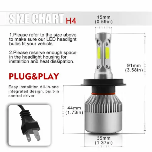 Светодиодные лампы для автомобиля передние фары пара деталей и аксессуаров