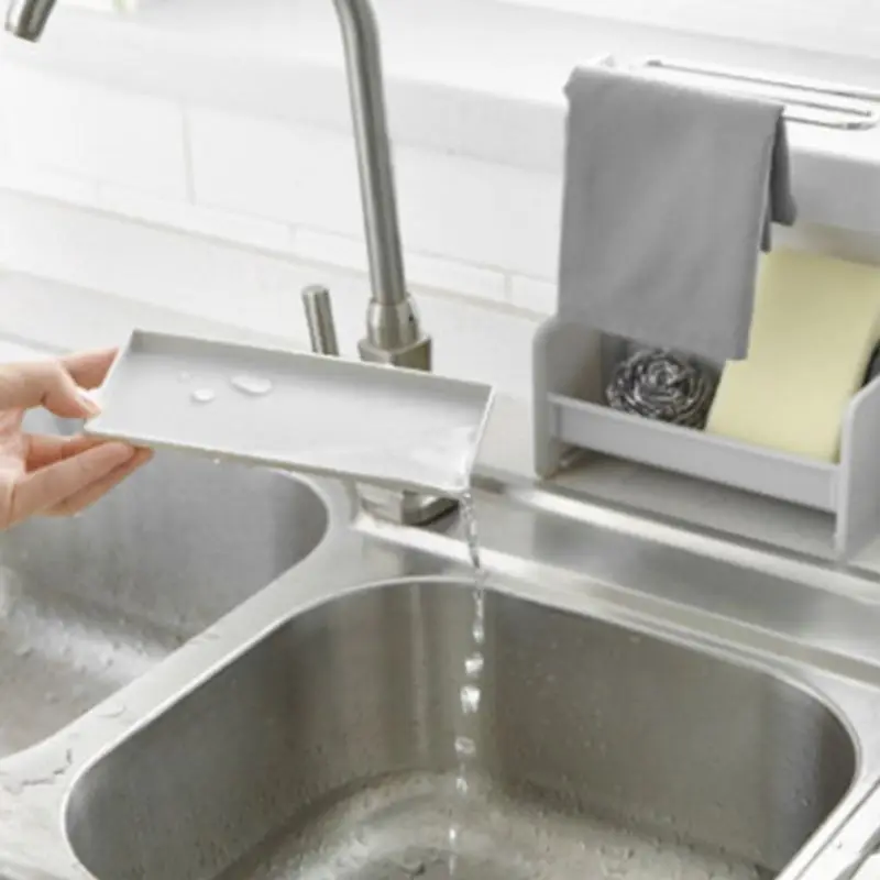 Держатель для губок на кухню очистки раковины кисти мыло стойки сливной лоток