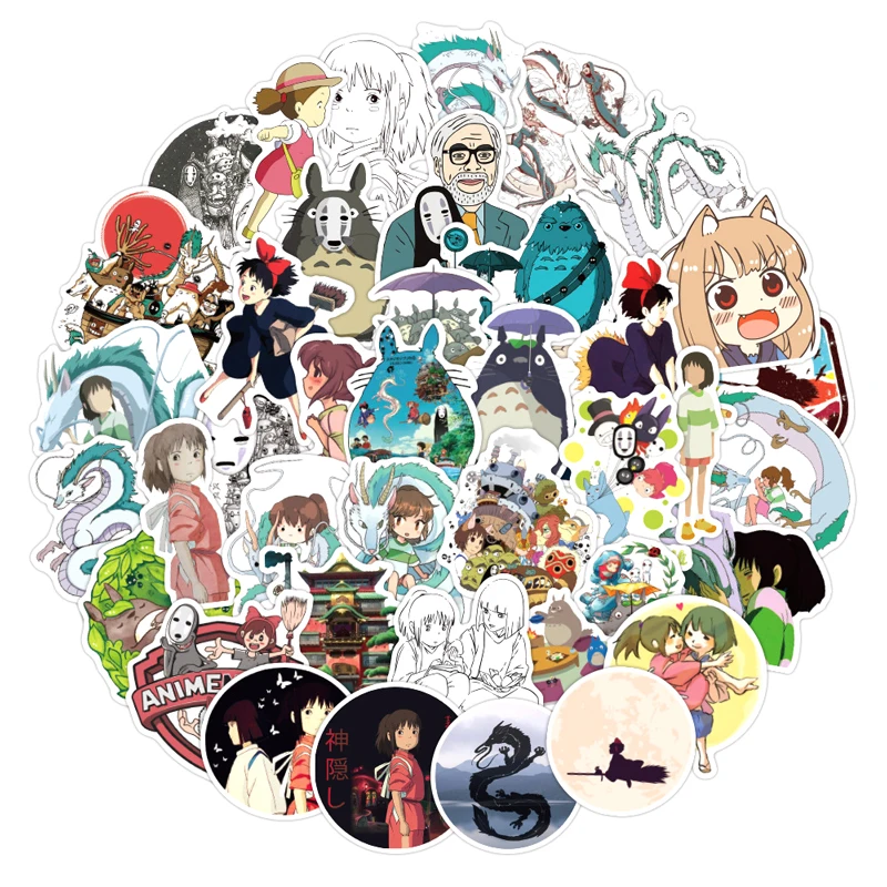 10/30/50pcs/pack Japanese Anime Spirited Away Stickers For Skateboard Helmet Gift Box Bicycle Computer Notebook Children's Toys
