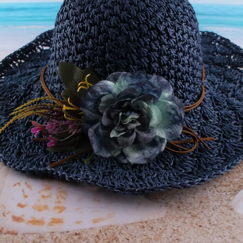 2020 Foldable Straw Hat Female Summer Fisherman Hat Sunscreen Sun Hat Korean Version Holiday Seaside Sun Hat Tide