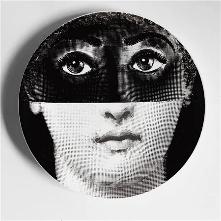 10 Fornasetti черно-белая иллюстрационная тарелка, настенная тарелка, домашний декор для отеля, человеческое лицо, керамическая посуда для декора стен - Цвет: 10