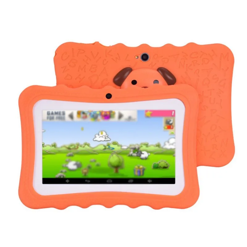 Orange EU PIug 7 дюймов детский планшет Android двойная камера Wifi образовательная игра подарок для мальчиков девочек Eu US Plug музыкальный подарок для детей студентов - Цвет: Orange EU PIug