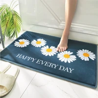 daisy flower soft flannel home bathroom non slip entrance rug bedroom door floor mats
