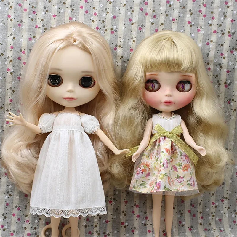 Наряды для куклы ICY DBS Blyth белое платье с открытыми плечами и цветочный костюм 1/6 BJD