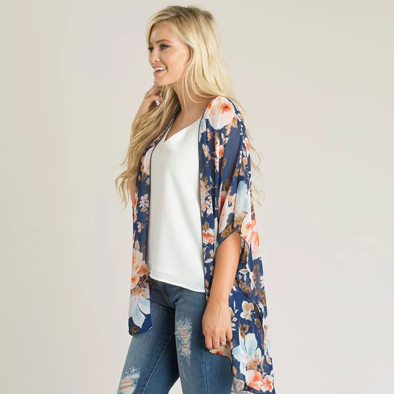 Новинка 2020 летнее кимоно кардиган в стиле бохо Пляжное бикини с цветочным