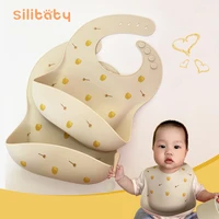 silicone baby bib cartoon waterproof baby feeding bib adjustable saliva dripping bib newborn soft edible aprons print burp cloth