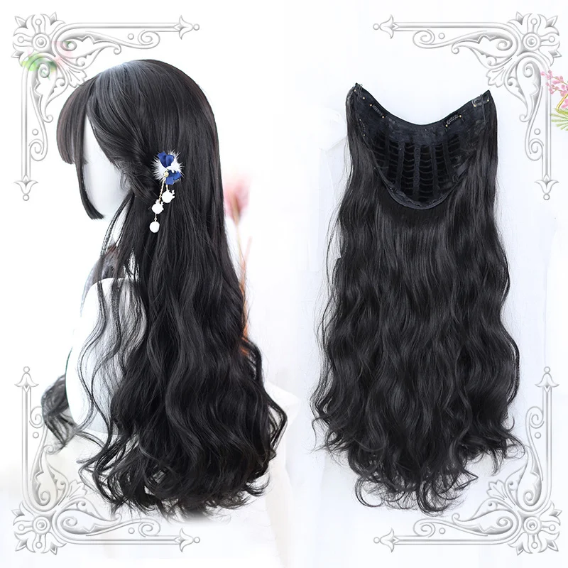 

High Quality U-Shaped Wig Slice Long Curly Hair a Slice Style Invisible Traceless Hair Extensions Natural Wig
