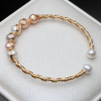 real natural fresh water round pearl handmade adjustable bracelet for women wedding engagement party fine jewellery