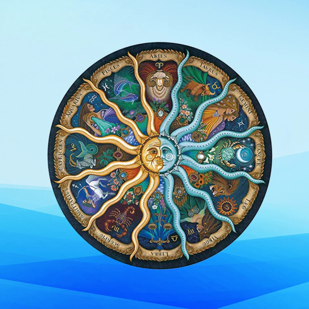 

Round Paper Puzzle Adults Zodiac Puzzle Educational 500 Pieces Jigsaw Puzzle Colorful