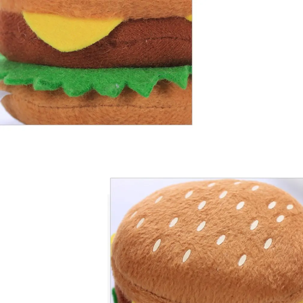 Собака плюшевая вокальная игрушка разнообразие еды фри бургер курица ноги форма