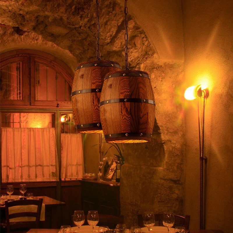 Американский подвесной ретро-светильник cask в деревенском стиле лофт