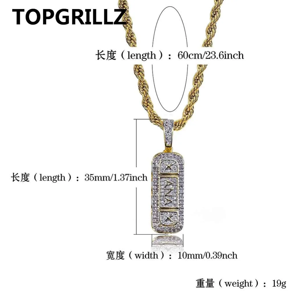 TOPGRILLZ позолоченное ожерелье в стиле хип-хоп со льдом и микро проложенным фианитом Xanax Pill и подвеской для мужчин и женщин
