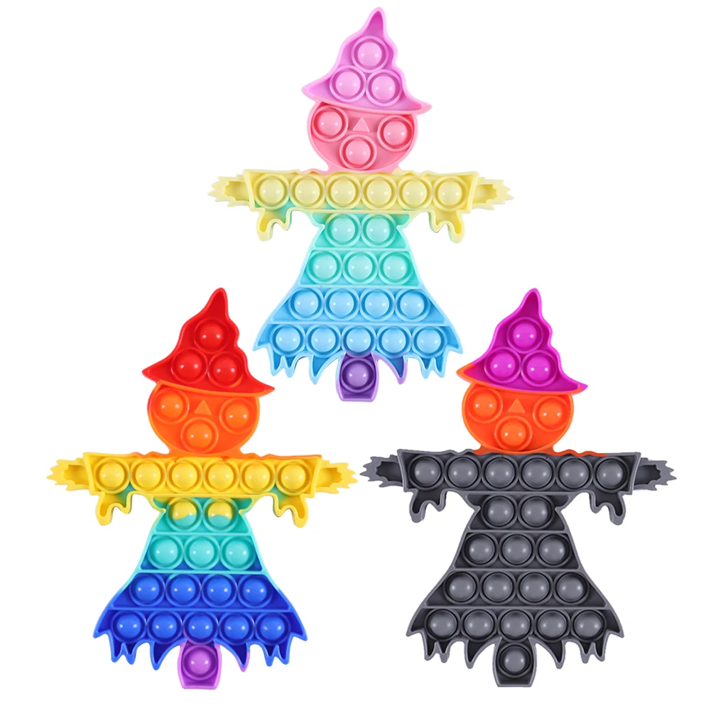 

Scarecrow Silicone Push Fidget Reliver Stress Toy Rainbow Push Bubble Antistress Toys Adults & Children Sensory Toys to Relieve