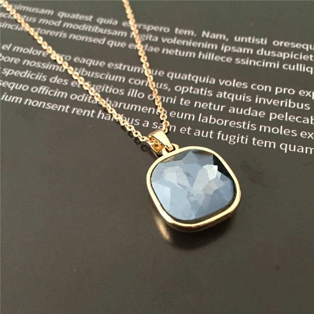 Женское Ожерелье с квадратным кулоном из смолы украшение для невесты свадебные