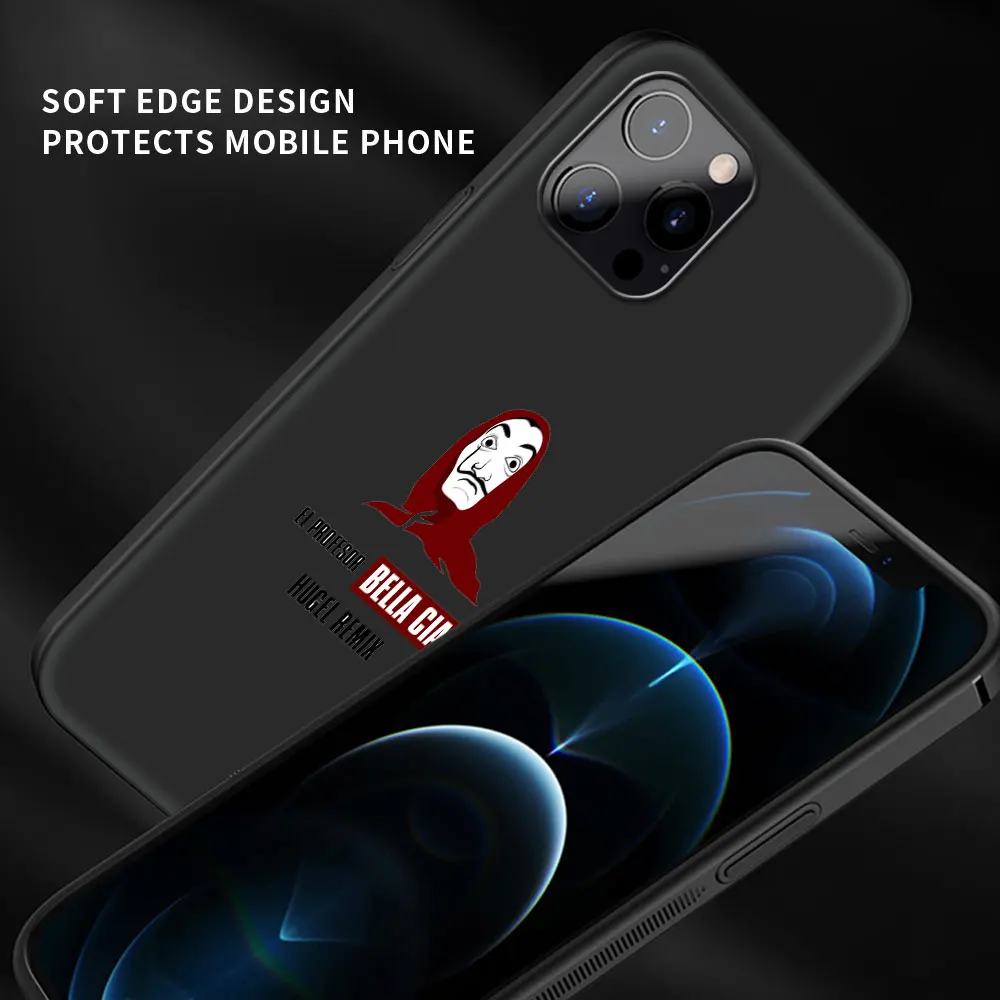 

Phone Case for iPhone 11 Pro Cover For iphone 12 Pro Max 7 8 Plus XR SE 2020 X XS Funda Black Shell TV Money Heist House Paper