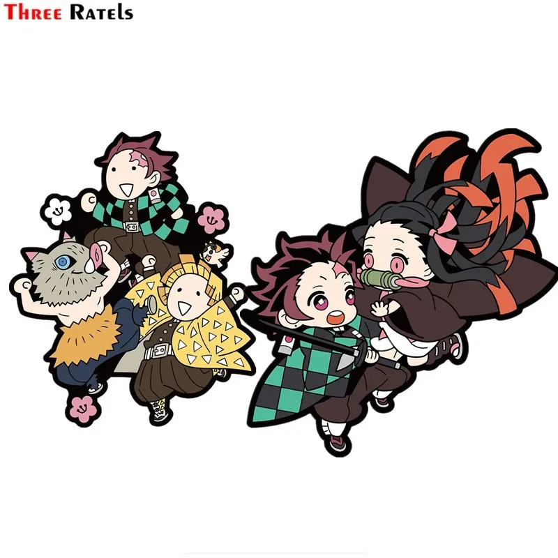 

Наклейки на автомобиль Three Ratels FC730, рассекающий демонов, Chibis DECAL Kimetsu No YaibaTanjirou And Nezuko