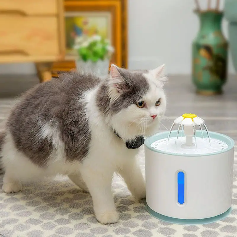 

Automatic Pet Cat Water Fountain LED Electric USB Dog Cat Pet Mute Drinker Feeder Bowl Pet Drinking Fountain Dispenser 2.4L