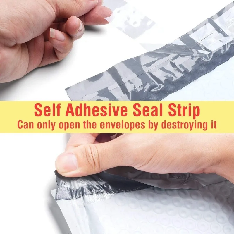 Пузырчатые конверты из полипропилена белые и серые с самозапечатывающейся