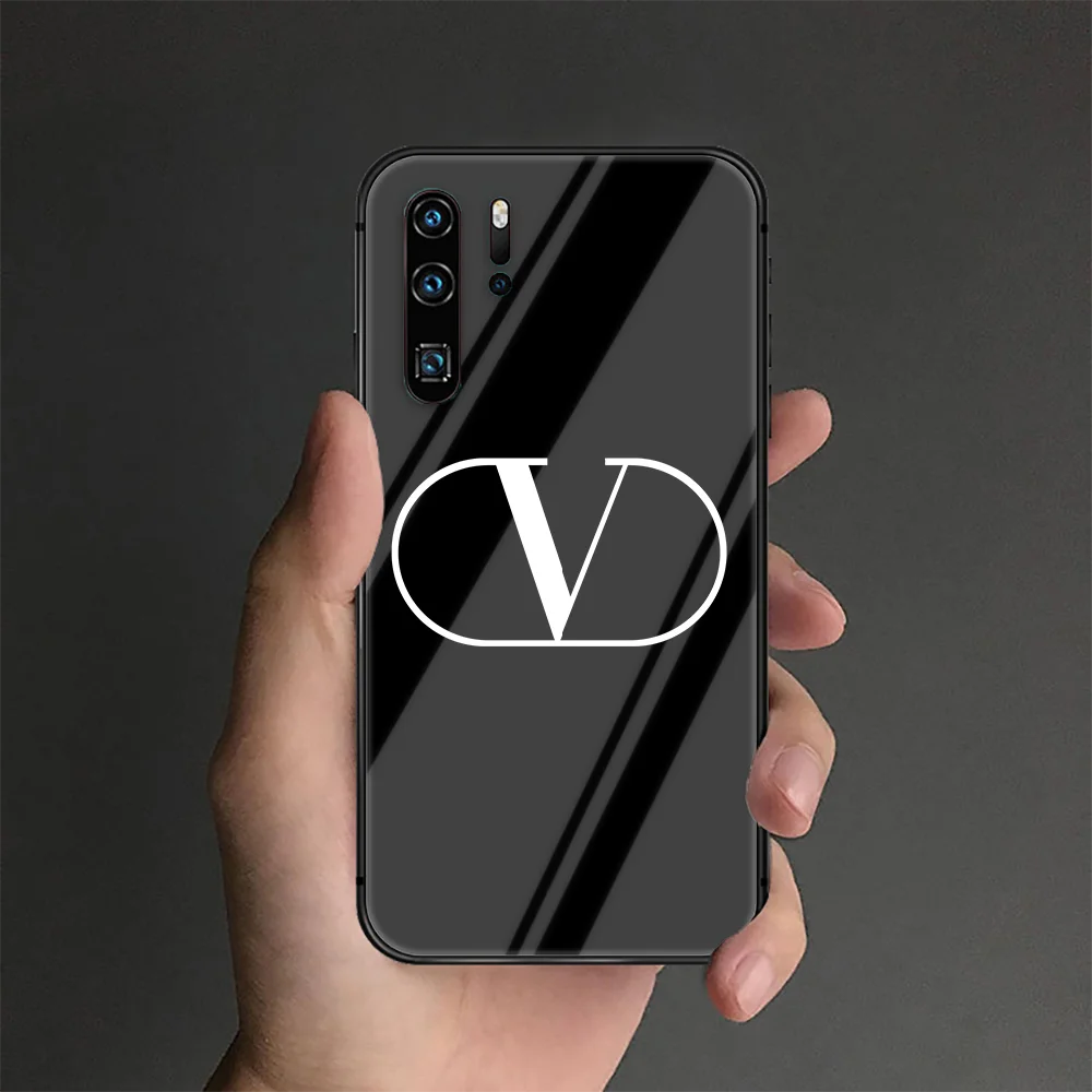 

Luxury Brand VLYN Phone Tempered Glass Case Cover For Huawei P Nova Mate 5T 20 30 40 Pro Lite Smart 2019 2021 Black Bumper Black