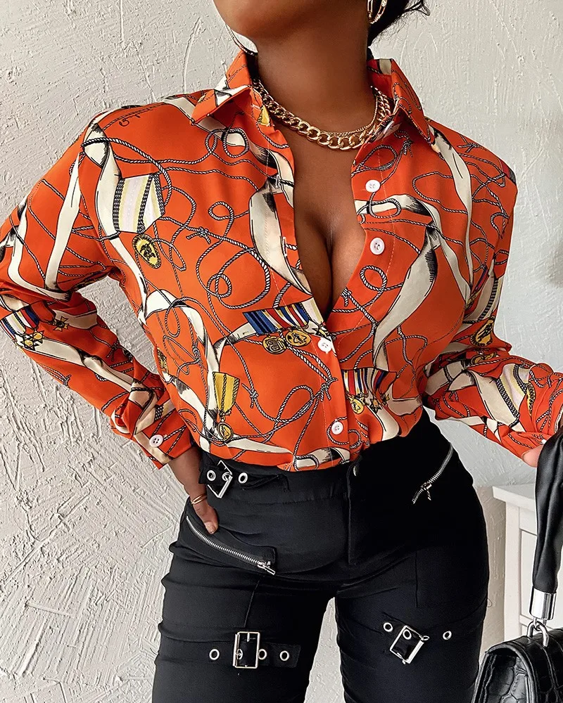 

Женская блузка с длинным рукавом, свободного покроя