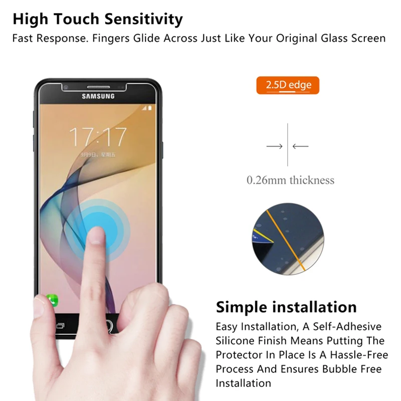 Закаленное стекло для Galaxy C10 C9 Pro C8 C7 C5 9H HD Защитное Samsung Grand Prime G530 Plus Core G360|Защитные