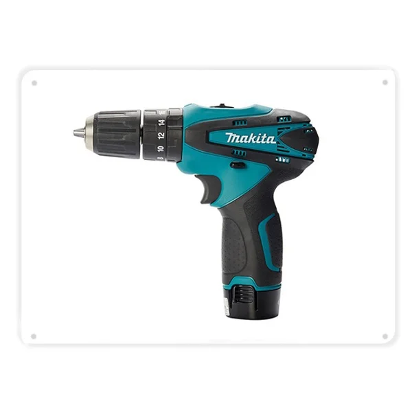 

Makita электрическая дрель перезаряжаемая Ударная дрель многофункциональный инструмент металлический оловянный знак плакат