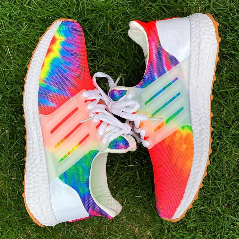 

Women Casual Shoes Rainbow Sneakers Female Air Sole Breathable Zapatos De Mujer Couple Sport Loafers Running Shoes Colorful Flat