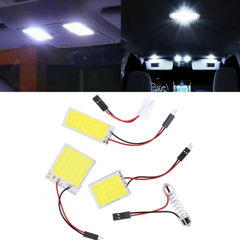 Белые светодиодные лампы T10 C5W COB 16 24 36 48SMD для чтения салона автомобиля