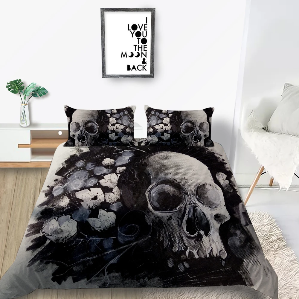Комплект постельного белья с черепом необычный простой креативный страшный