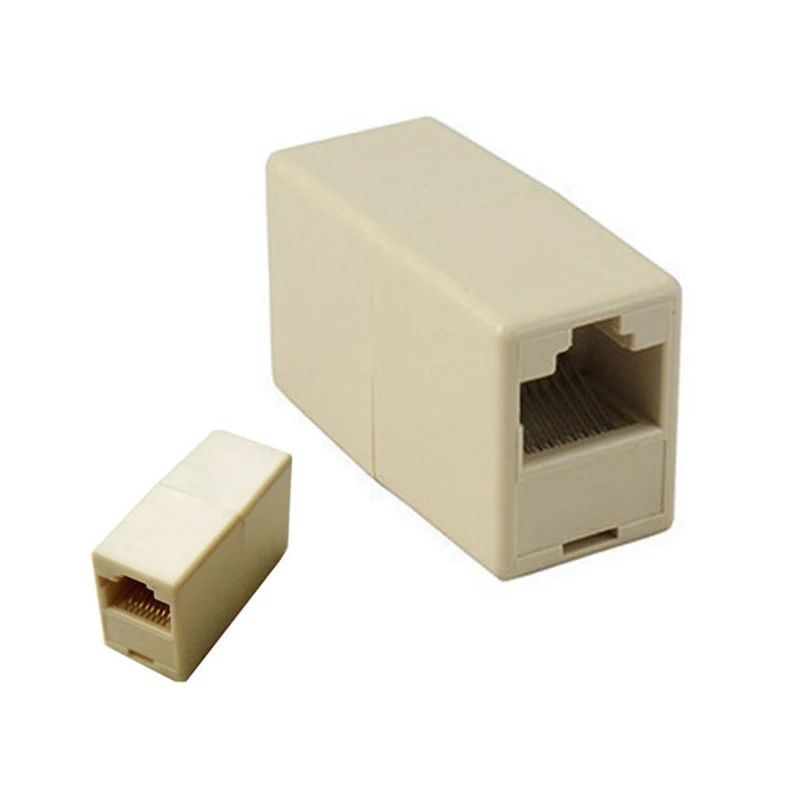 10Pcs RJ45 Connector CAT5 / 5E 6 6a Ethernet Adapter 8P8C Network Extender Coupler Lan Extension Cable Plug Female to |