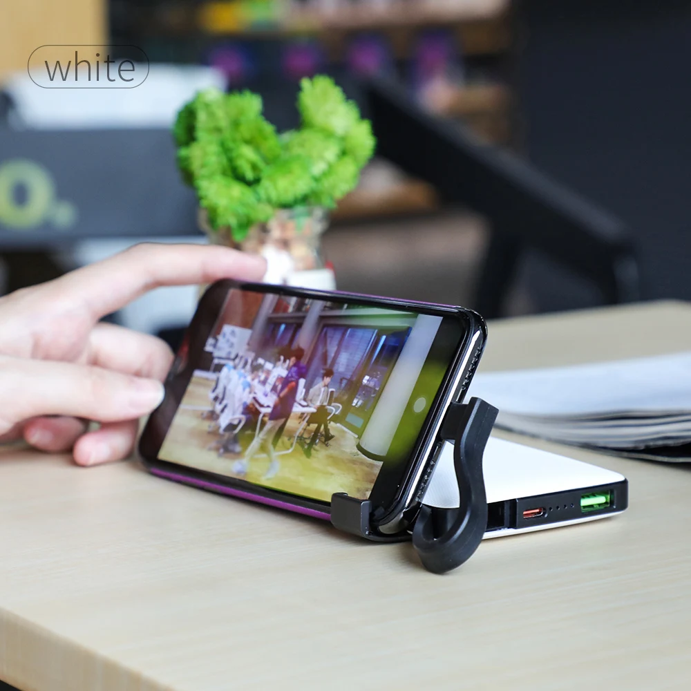 Белый Hoco 3в1 QC3.0+ PD 18 Вт power Bank 10000 мА-ч, беспроводное зарядное устройство power bank с кабелем для iPhone X 11 Pro HUAWEI mate 30 быстрое зарядное устройство - Цвет: Белый