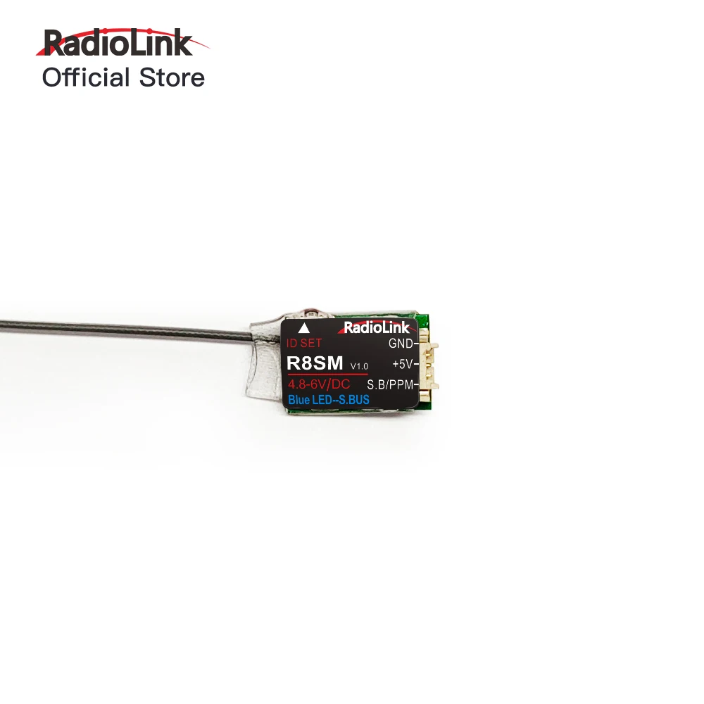 

Radiolink 2.4GHz R8SM 8 Channels RC Receiver Super Mini Tiny SBUS/PPM for Mini Drone Works with T8FB/T8S Transmitter Controller