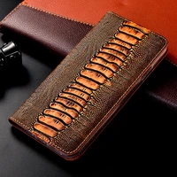 meizu 15 lite 16s 16t 16th plus 16xs 17 pro ostrich foot pattern leather phone case for meizu note 8 9 business holster