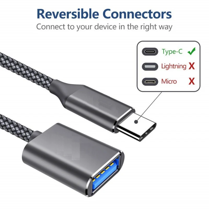 

OTG TYPE-C Turn USB3.0 Adapter Metal Data Line USB Mouse Connection Wire Fast Charging Data Transferring
