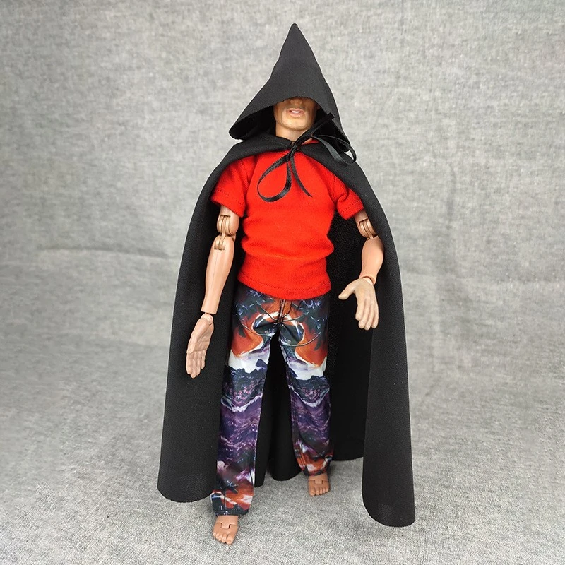 

1/6 Soldier Male Clothes Ancient Big Hat Wizard Hooded Cloak Costume Model Accessories for 12inch Action Figure Body