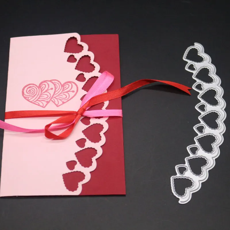 Набор металлических вырубных штампов в форме сердца изогнутая рамка вырезанный