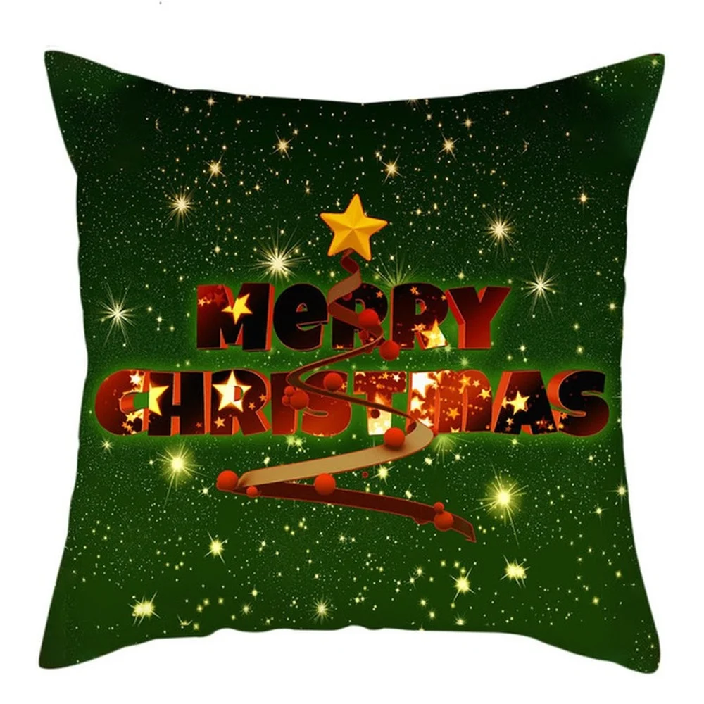 

CLOOCL Merry Christmas Pillowcases Santa Elk Print Pillow Throw Cover Fastival Party Home Textile For Home Sofa Bedroom