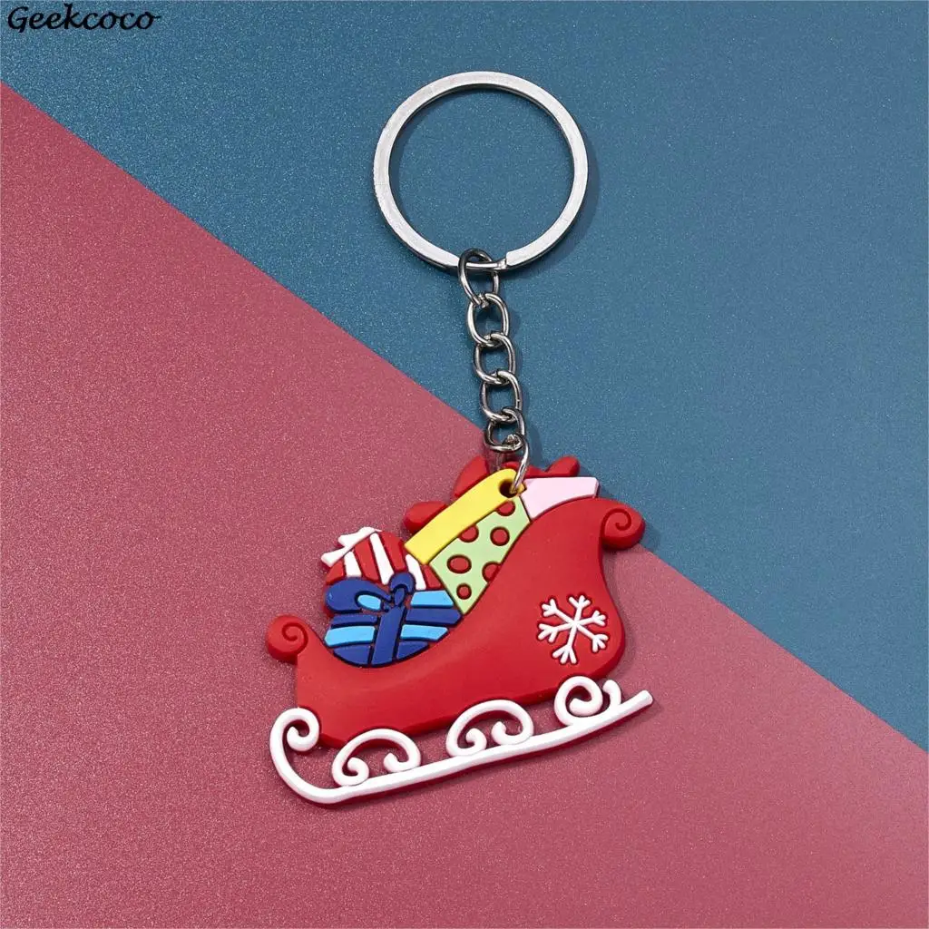 

10pcs/lot J1754 Christmas Cartoon Bag Charm Keychain Keyring Key Buckle Handmade Car Keychain Kids Accessory Pendant jewelry
