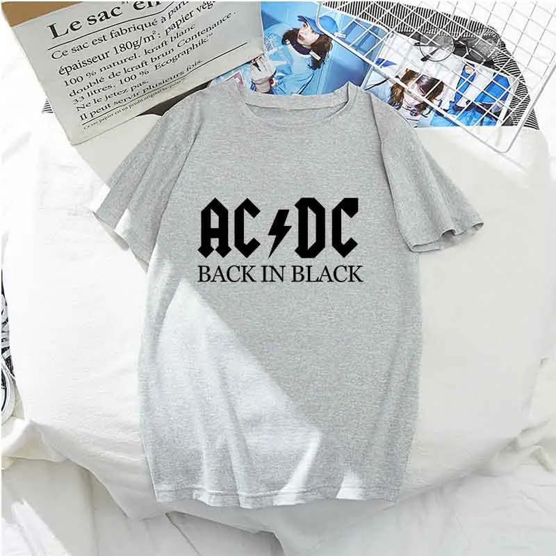 Женская футболка с коротким рукавом AC/DC Повседневная круглым вырезом и принтом в
