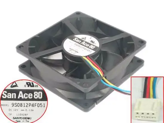 Вентилятор для охлаждения сервера SANYO DENKI 9S0812P4F051 12 В постоянного тока 0 13 А 4