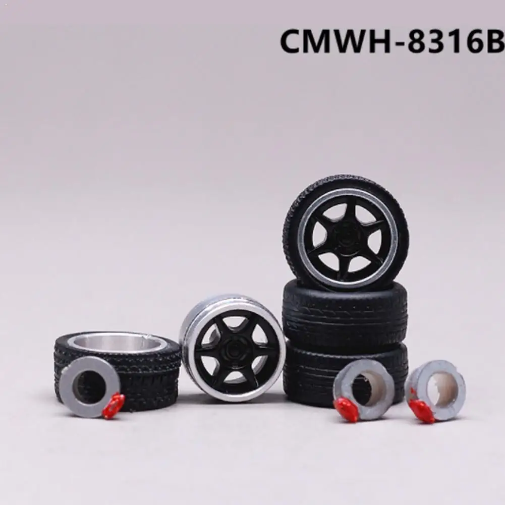 

1:64 12 Styles Model Modified Tire+2axles+4end Caps Tire Vehicles Wheel Model Car Of Diecasts Change Wheel General Rubber A X1J9