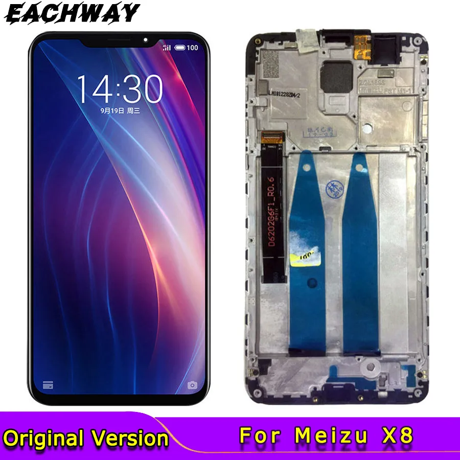 Оригинальный X 8 LCD Meizu X8 ЖК дисплей дигитайзер сенсорный экран панель сборка