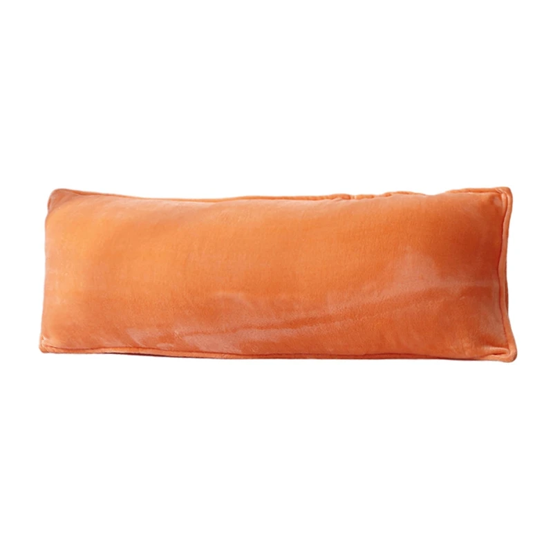 Orange Чехол для подушки, мягкий фланелевый чехол для подушки, однотонный чехол для подушки, длинный прямоугольный короткий Стильный чехол для подушки для украшения дома и спальни - Цвет: Orange