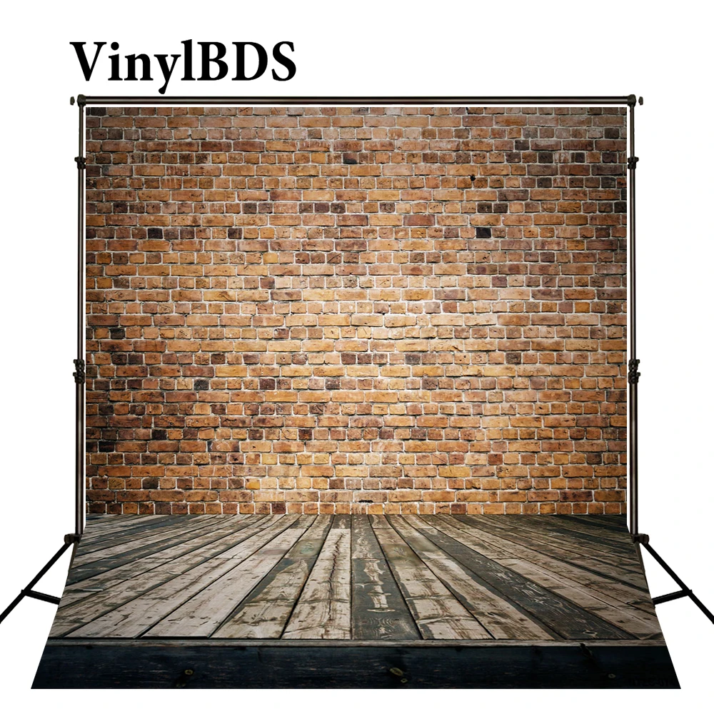 Винтажные коричневые кирпичные стены VinylBDS детские фоны старый деревянный пол