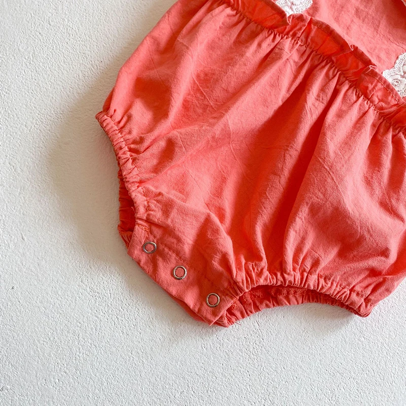 

Baby Girls Rompers 2021 New Summer Toddler Girl Flower Print Princess Clothing Infant Baby Sweet Flying Sleeve Jumpfit 0-3Y